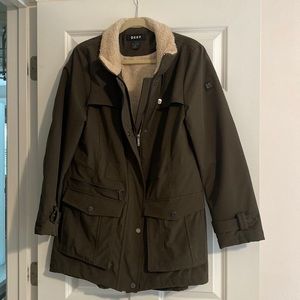 DKNY Army Green Coat - No hood